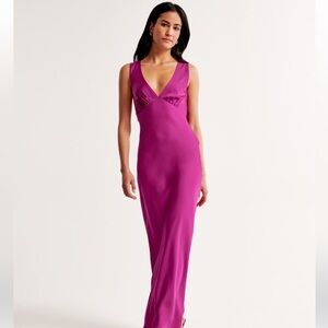 Abercrombie Plunge Cowl Back Maxi Dress